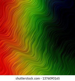 Dark Multicolor vector template with wry lines. Brand new colorful illustration with bent lines. Best design for your ad, poster, banner.