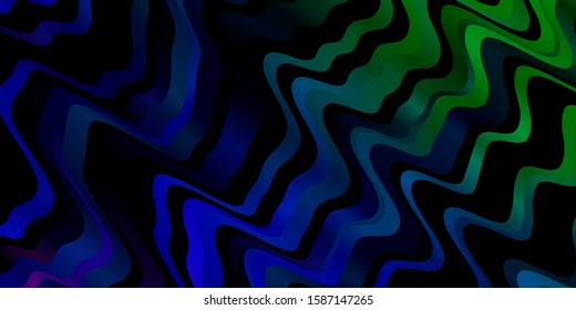 Dark Multicolor vector template with wry lines. Abstract illustration with bandy gradient lines. Pattern for business booklets, leaflets