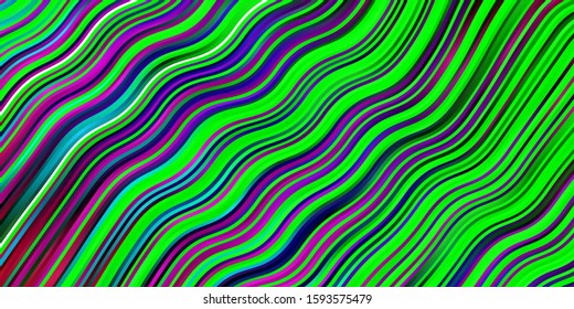Dark Multicolor vector template with wry lines. Bright sample with colorful bent lines, shapes. Template for cellphones.