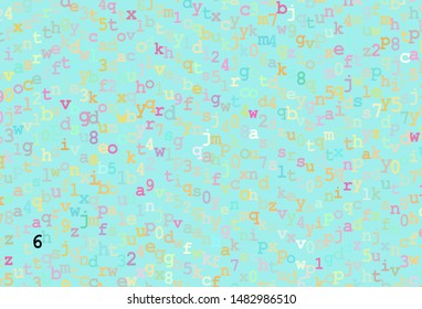 Dark Multicolor vector texture with ABC characters. Modern geometrical illustration with ABC english symbols. Smart design for promotion of university.