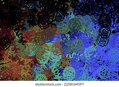 Dark Multicolor vector texture with abstract forms. Colorful chaotic forms with gradient in modern style. Elegant design for wallpapers.