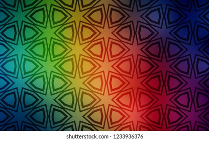 Dark Multicolor vector texture with beautiful stars. Modern geometrical abstract illustration with stars. Pattern for websites, landing pages.