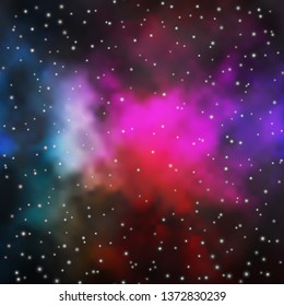 Dark Multicolor vector texture with beautiful stars. Shining colorful illustration with small and big stars. Pattern for wrapping gifts.