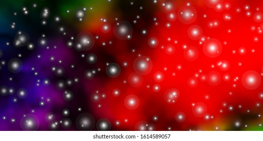 Dark Multicolor vector texture with beautiful stars. Decorative illustration with stars on abstract template. Pattern for new year ad, booklets.