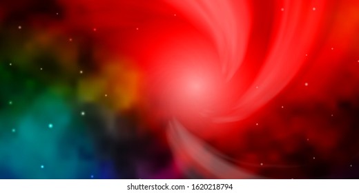 Dark Multicolor vector texture with beautiful stars. Blur decorative design in simple style with stars. Pattern for wrapping gifts.