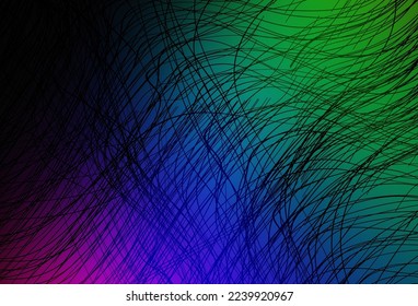 Dark Multicolor vector texture with bent lines. Colorful illustration in abstract style with gradient. Best design for your business.