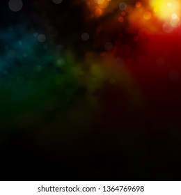 Dark Multicolor vector texture with circles. Abstract illustration with colorful spots in nature style. Pattern for wallpapers, curtains.