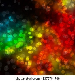 Dark Multicolor vector texture with circles. Abstract illustration with colorful spots in nature style. Design for posters, banners.