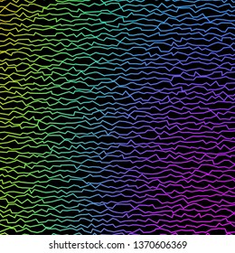 Dark Multicolor vector texture with circular arc. Brand new colorful illustration with bent lines. Template for cellphones.