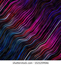 Dark Multicolor vector texture with circular arc. Abstract illustration with bandy gradient lines. Pattern for websites, landing pages.