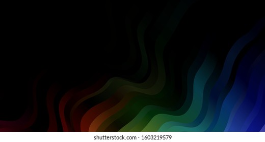 Dark Multicolor vector texture with circular arc. Abstract illustration with gradient bows. Pattern for commercials, ads.