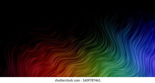 Dark Multicolor vector texture with circular arc. Bright illustration with gradient circular arcs. Template for cellphones.