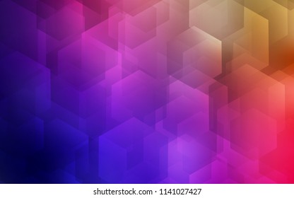 Dark Multicolor vector texture with colorful hexagons. Illustration of colored hexagons on white surface. Beautiful design for your business advert.