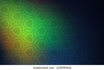 Dark Multicolor vector texture with colorful hexagons. Illustration with set of colorful hexagons. Pattern for landing pages.