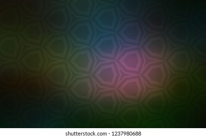 Dark Multicolor vector texture with colorful hexagons. Glitter abstract illustration in hexagonal style. New template for your brand book.