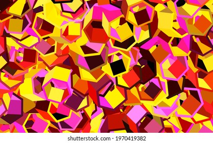 Dark Multicolor vector texture with colorful hexagons. Illustration of colored hexagons on blur surface. Design for your business advert.