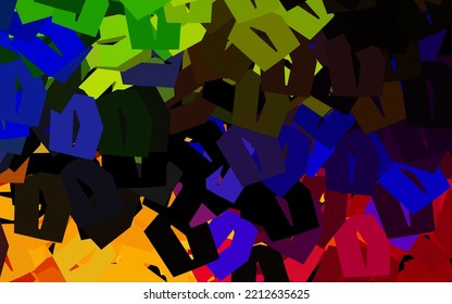 Dark Multicolor vector texture with colorful hexagons. Colorful hexagons on blur backdrop. Pattern for landing pages.