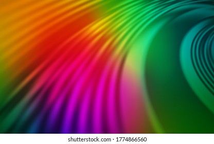 Dark Multicolor vector texture with curved lines. A sample with colorful lines, shapes. A new texture for your  ad, booklets, leaflets.