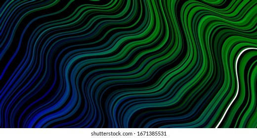 Dark Multicolor vector texture with curves. Colorful illustration in circular style with lines. Best design for your ad, poster, banner.