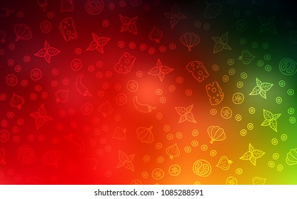 Dark Multicolor vector texture with delicious snacks. Decorative shining illustration with food on abstract template. Pattern for ad, booklets, leaflets of restaurants.