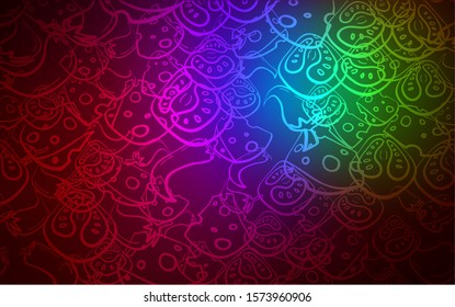 Dark Multicolor vector texture with delicious snacks. Decorative shining illustration with food on abstract template. Template for meal cooking in kitchen.