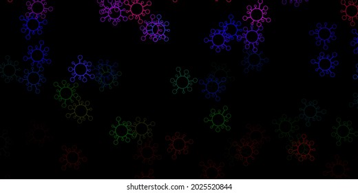 Dark multicolor vector texture with disease symbols. Simple design in abstract style with infection forms. Simple design against epidemic information.