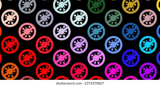 Dark Multicolor vector texture with disease symbols. Colorful abstract illustration with gradient medical shapes. Design for biohazard warning.