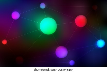 Dark Multicolor vector texture with disks, lines. Abstract illustration with colorful discs and triangles. Completely new template for your brand book.