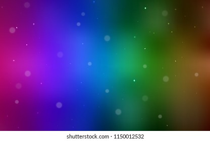 Dark Multicolor vector texture with disks. Illustration with set of shining colorful abstract circles. Completely new template for your brand book.