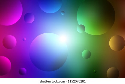 Dark Multicolor vector texture with disks. Beautiful colored illustration with blurred circles in nature style. New design for ad, poster, banner of your website.
