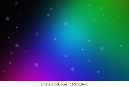 Dark Multicolor vector texture with disks. Blurred decorative design in abstract style with bubbles. Beautiful design for your business advert.