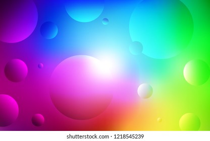 Dark Multicolor vector texture with disks. Illustration with set of shining colorful abstract circles. Pattern can be used as texture of wallpapers.