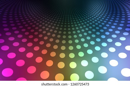 Dark Multicolor vector texture with disks. Illustration with set of shining colorful abstract circles. Pattern can be used for futuristic ad, booklets.