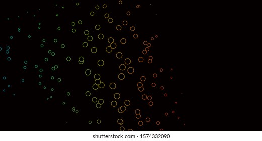 Dark Multicolor vector texture with disks. Colorful illustration with gradient dots in nature style. Pattern for wallpapers, curtains.