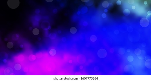 Dark Multicolor vector texture with disks. Colorful illustration with gradient dots in nature style. Pattern for wallpapers, curtains.