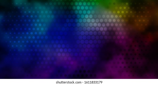 Dark Multicolor vector texture with disks. Abstract illustration with colorful spots in nature style. Design for your commercials.