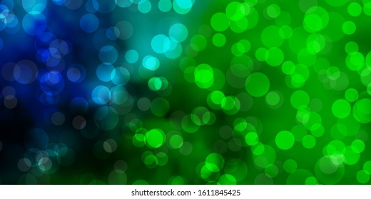 Dark Multicolor vector texture with disks. Abstract colorful disks on simple gradient background. Pattern for wallpapers, curtains.