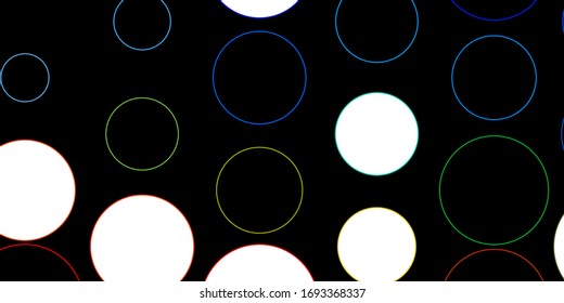 Dark Multicolor vector texture with disks. Abstract decorative design in gradient style with bubbles. Pattern for business ads.