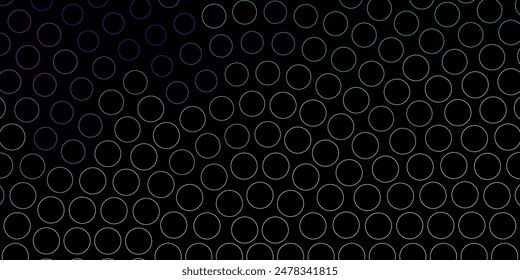 Dark Multicolor vector texture with disks. Illustration with set of shining colorful abstract spheres. Design for posters, banners.