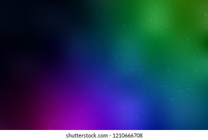 Dark Multicolor vector texture with milky way stars. Glitter abstract illustration with colorful cosmic stars. Best design for your ad, poster, banner.