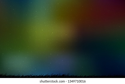 Dark Multicolor vector texture with milky way stars. Glitter abstract illustration with colorful cosmic stars. Pattern for astronomy websites.