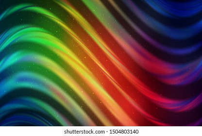 Dark Multicolor vector texture with milky way stars. Glitter abstract illustration with colorful cosmic stars. Pattern for astronomy websites.