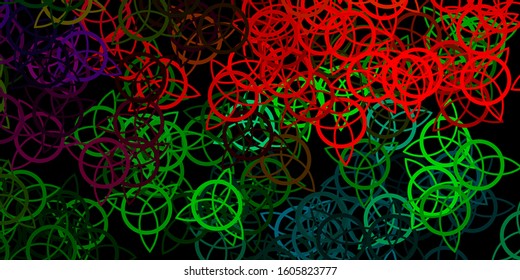 Dark Multicolor vector texture with religion symbols. Abstract illustration with gothic gradient shapes. Simple design for occult depiction.