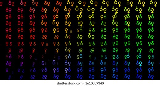 Dark Multicolor vector texture with religion symbols. Colorful mystic symbols with a gradient in ancient style. Best design halloween events.