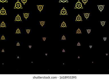 Dark Multicolor vector texture with religion symbols. Abstract illustration with gothic gradient shapes. Design for magic, spiritual events.