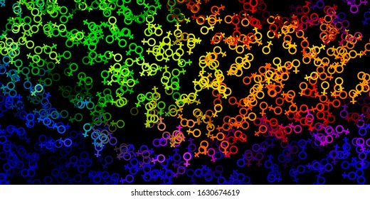 Dark Multicolor vector texture with religion symbols. Illustration with magical signs of spiritual power. Simple design for occult depiction.