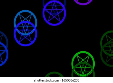 Dark Multicolor vector texture with religion symbols. Retro design in abstract style with witchcraft forms. Design for magic, spiritual events.