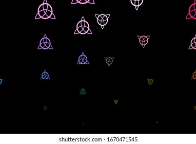 Dark Multicolor vector texture with religion symbols. Retro design in abstract style with witchcraft forms. Simple base for your occult design.