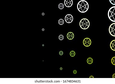 Dark Multicolor vector texture with religion symbols. Abstract illustration with gothic gradient shapes. Background for esoteric, mystic designs.