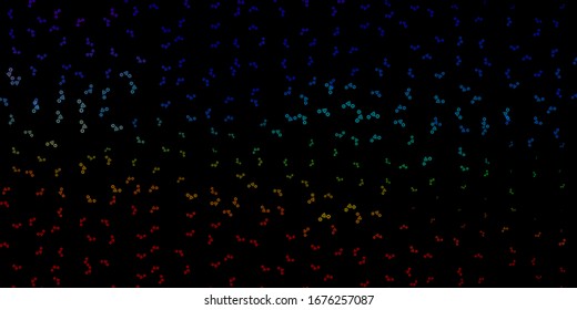 Textura vectorial multicolor oscura con símbolos religiosos. Ilustración vintage colorida con formas de alquimia degradado. Diseño para eventos mágicos y espirituales.